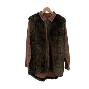 Artisan De Luxe Faux Fur Jacket Zip Up Shacket Boho Western Cozy L Montana Vibes